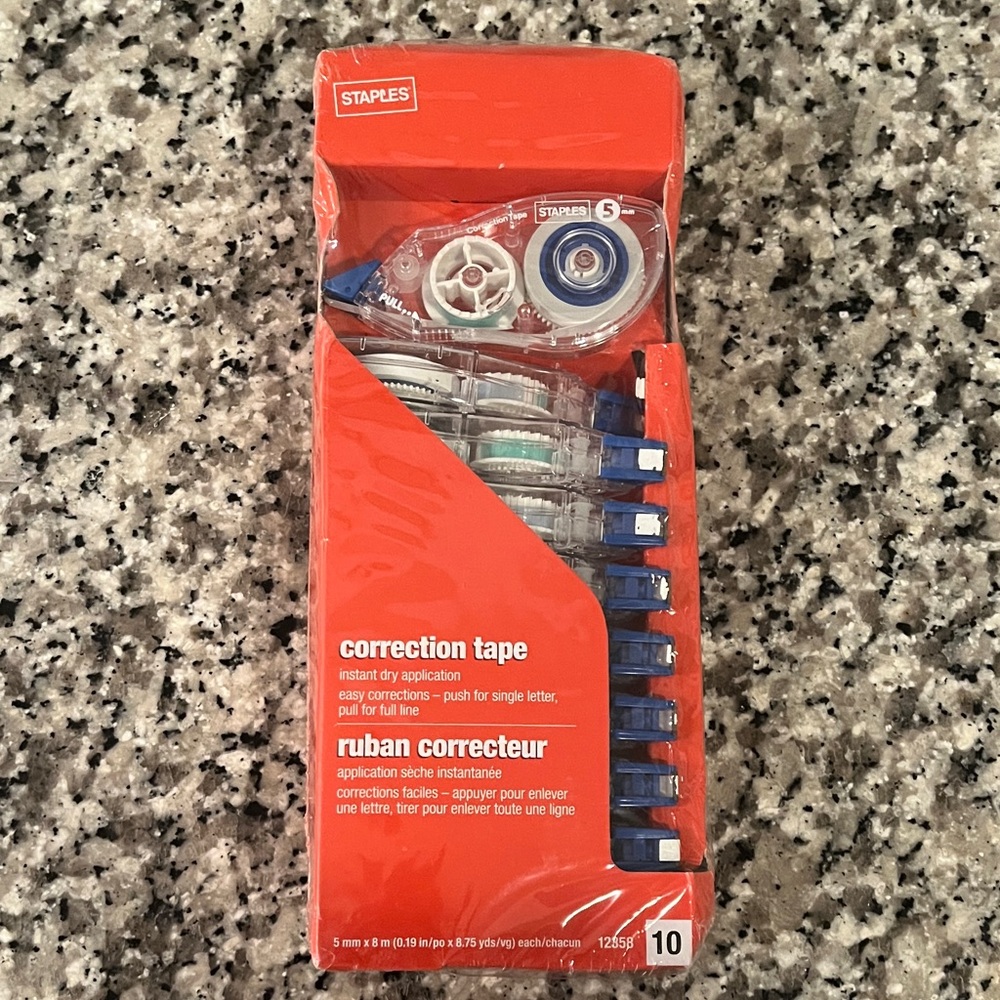 Staples Correction Tape - Blue